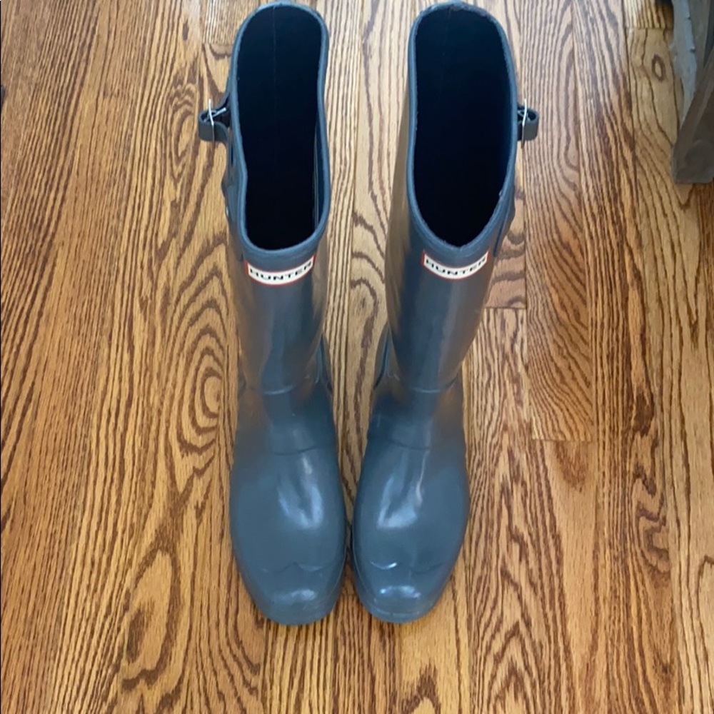 Grey Tall Hunter Rain Boots